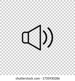 Vector de icono del altavoz.Firma de volumen hacia arriba. Ilustración de símbolo de sonido