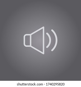 Vector de icono del altavoz.Firma de volumen hacia arriba. Ilustración de símbolo de sonido