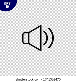 Vector de icono del altavoz.Firma de volumen hacia arriba. Ilustración de símbolo de sonido