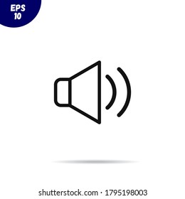 Vector de icono del altavoz.Firma de volumen hacia arriba. Ilustración de símbolo de sonido