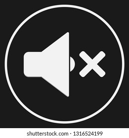 Speaker icon. Volume control there is no sound. Vector.