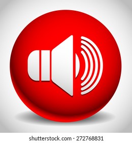 Speaker icon for volume, loudness or alarm concepts. Vector illustration a