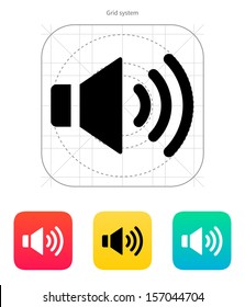 Speaker icon. Volume max. Vector illustration.