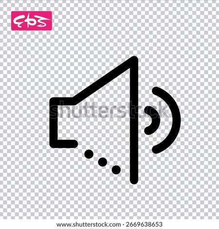 Speaker icon, volume icon, notification icon, EPS format vector icon illustration file