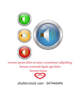 Speaker icon. Volume icon. Sound icon