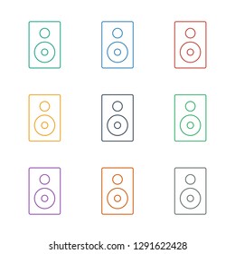 speaker icon white background. Editable line speaker icon from media. Trendy speaker icon for web and mobile.