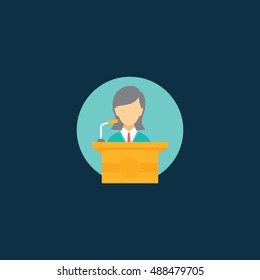 Speaker icon.Lecture  icon.Vector illustration