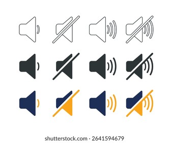 Speaker Icons (3 styles - colored, outline, solid)