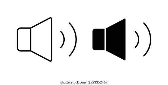 Speaker icons in black filled and outlined style