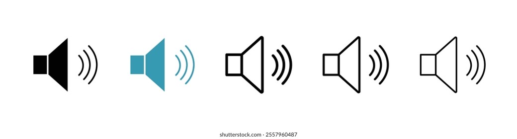 Speaker icons pack in black and blue.