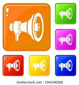 Speaker icons set collection vector 6 color isolated on white background