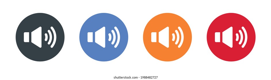 Speaker icons set. Sound symbol. Vector illustration