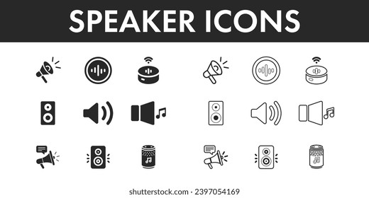 Speaker icons set vector design