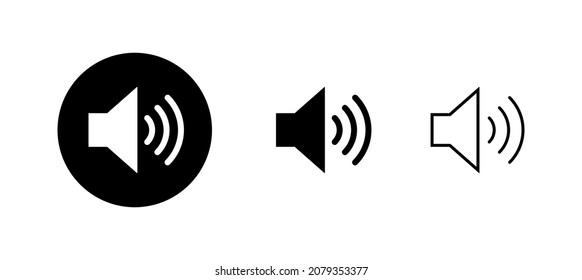 Lautsprechersymbole eingestellt. Lautstärkezeichen und -zeichen. Lautsprechersymbol. Tonsymbol