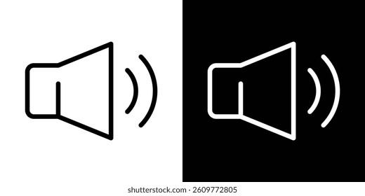 Speaker icons vector set in stroke line style