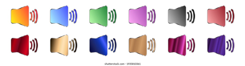 Speaker icons. Vector set of volume icons. Volume icon. Vector illustration of speakers.