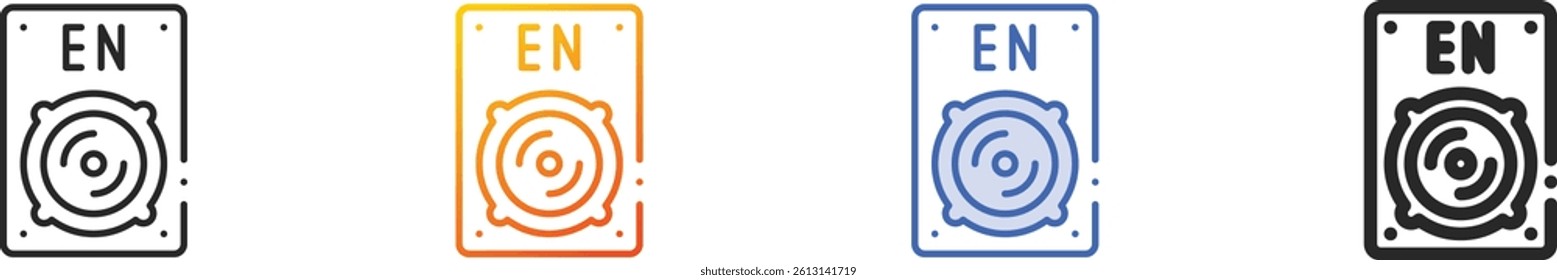 speaker icon.Thin Linear, Gradient, Blue Stroke and bold Style Design Isolated On White Background