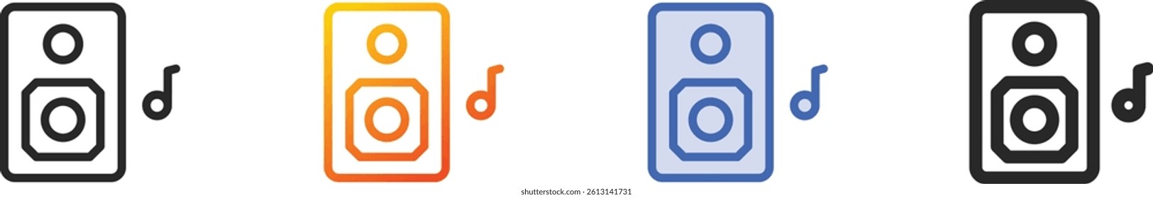 speaker icon.Thin Linear, Gradient, Blue Stroke and bold Style Design Isolated On White Background