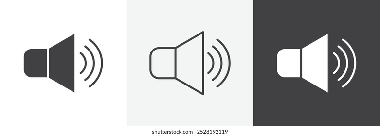 Icono del altavoz. Ilustración vectorial lineal plana moderna de moda sobre fondo blanco.