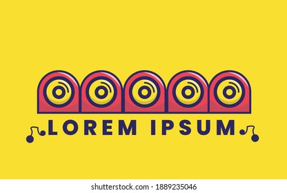 speaker illustration poster for music festival or party event, flyer, yellow background banner
