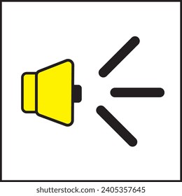 speaker illustration vector design in yellow and black colors. Suitable for posters, banners, logos, icons, websites, t-shirt designs, stickers, concepts, advertisements.