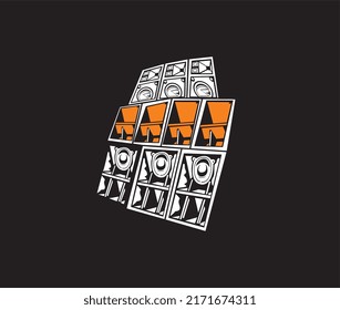 Speaker Ilusrtation With Orange Color