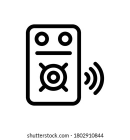 Speaker (Internet of Things) icon outline vector. isolated on white background 
