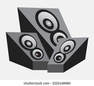 speaker isolated on white background. Audio music isolation. Speaker vector illustration. 