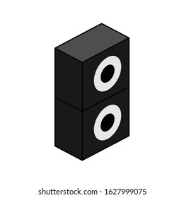Speaker with isometric vector illustration