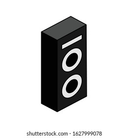 Speaker with isometric vector illustration