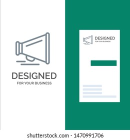 Speaker, Laud, Motivation Grey Logo Design and Business Card Template. Vector Icon Template background