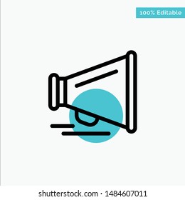Speaker, Laud, Motivation turquoise highlight circle point Vector icon. Vector Icon Template background