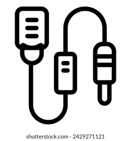 Speaker lavalier microphone icon outline vector. Public speaking mic. Recording sound device