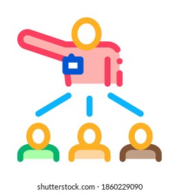 Speaker Leader for People Icon Vector. Outline Speaker Leader for People Sign. Isolated Contour Symbol Illustration