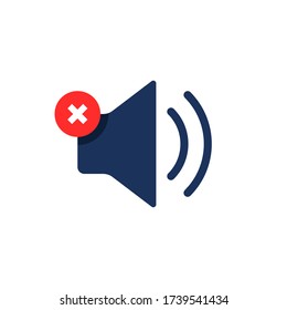 speaker like quiet please or silence button. concept of warning badge and mute or sound off. flat simple style silent logotype graphic design web element isolated on white background