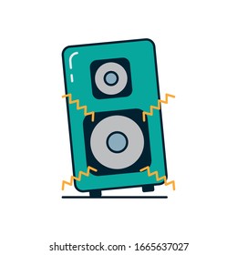 speaker line and fill style icon design, Music sound melody song musical art and composition theme Vector illustration