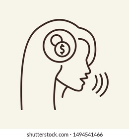 Speaker line icon. Coach, trainer, speaking. Training concept. Vector illustration can be used for topics like education, career, internet learning