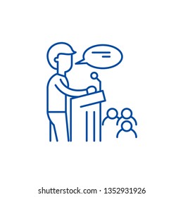 Speaker line icon concept. Speaker flat  vector symbol, sign, outline illustration.