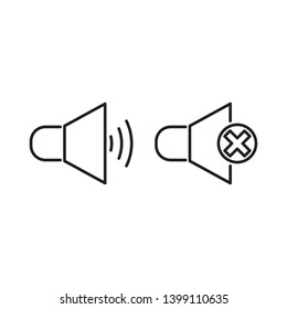 Speaker line icon isolated on white