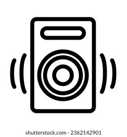Speaker line icon, Media concept, audio speaker sign on white background, sound from speaker icon in outline style for mobile concept and web design. Vector graphics