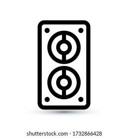 Speaker line icon, outline vector sign, linear style pictogram isolated on white. Symbol, logo illustration. Editable stroke. Eps10 vector illustration.