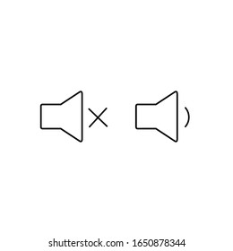 Vektorillustration für das Symbol der Lautsprecherzeile. Lautstärkensymbol. Lautsprechersymbol-Vektorillustration