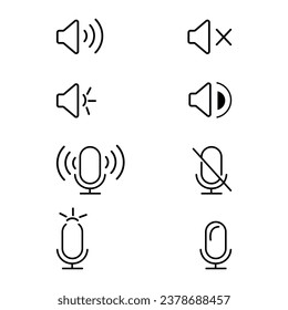 Icono de línea del altavoz. Ilustración vectorial aislada en un fondo blanco.          