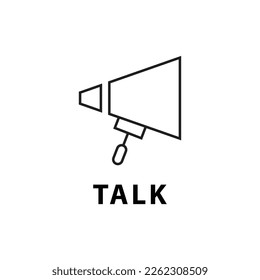 speaker line shape vector logo icon. simple illustration style, great for loudspeaker, business, anniversary, industry, etc.
