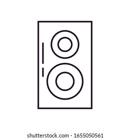 speaker line style icon design, Music sound melody song musical art and composition theme Vector illustration