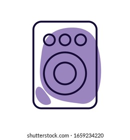 speaker line style icon design, Music sound melody song musical art and composition theme Vector illustration