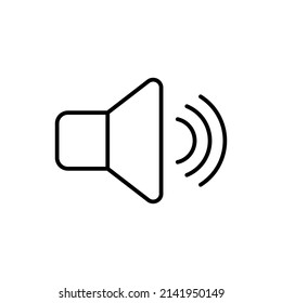 Icono de vector de línea del altavoz en fondo blanco
