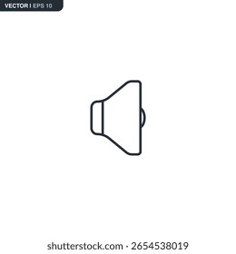 Alto-falante, sinal de estilo linear para conceito móvel e web design. Símbolo, ilustração de logotipo. Gráficos de vetor perfeitos com pixel