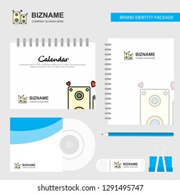 Speaker Logo, Calendar Template, CD Cover, Diary and USB Brand Stationary Package Design Vector Template