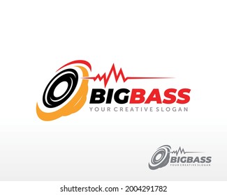 Diseño del logotipo del altavoz. vector de diseño de logotipos de sistemas de sonido